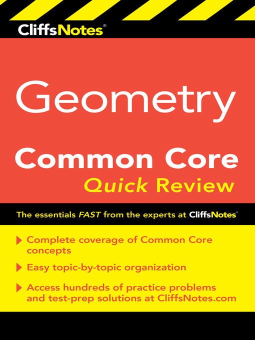 Title details for CliffsNotes Geometry Common Core Quick Review by M. Sunil R. Koswatta - Available